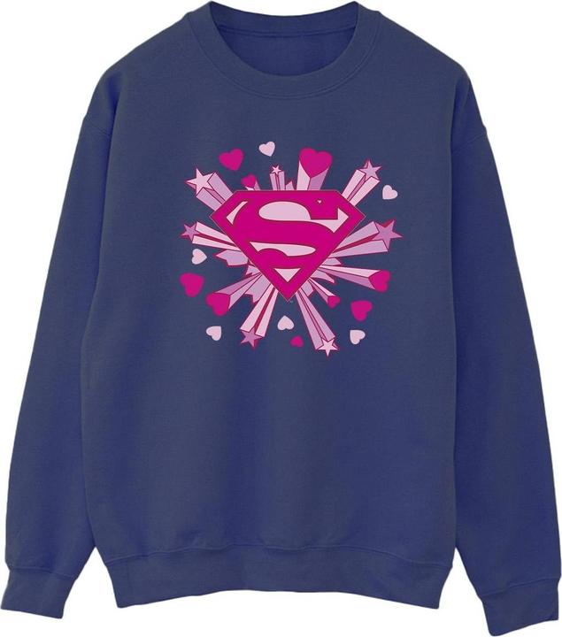 Produktbild Superman Pink Hearts And Stars Logo Sweatshirt (XXL)