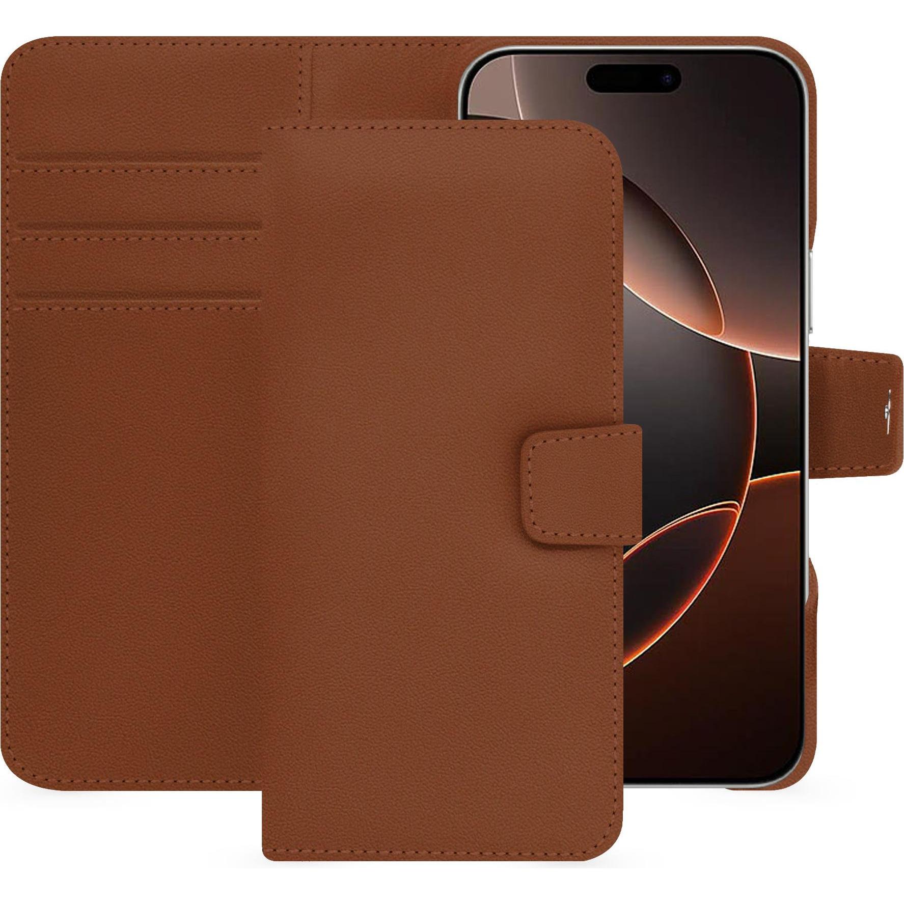Thumbnail - Noreve Lederschutzhülle Apple iPhone 16 Pro (Apple iPhone 16 Pro), Smartphone Hülle, Braun