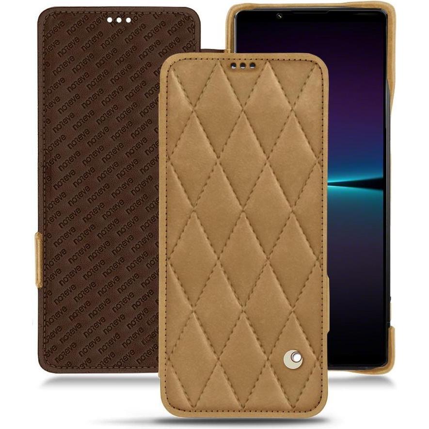 Noreve Lederschutzhülle horizontal (Sony Xperia 1 IV), Smartphone Hülle, Braun