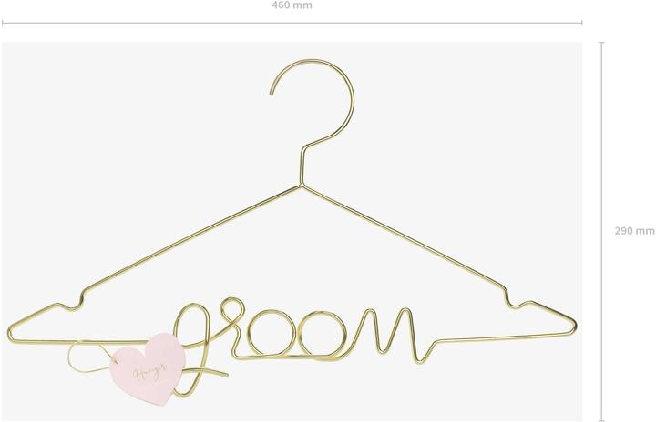Actual product image Partydeco Party accessory hanger Groom 45 x 27 cm, gold (1 x)