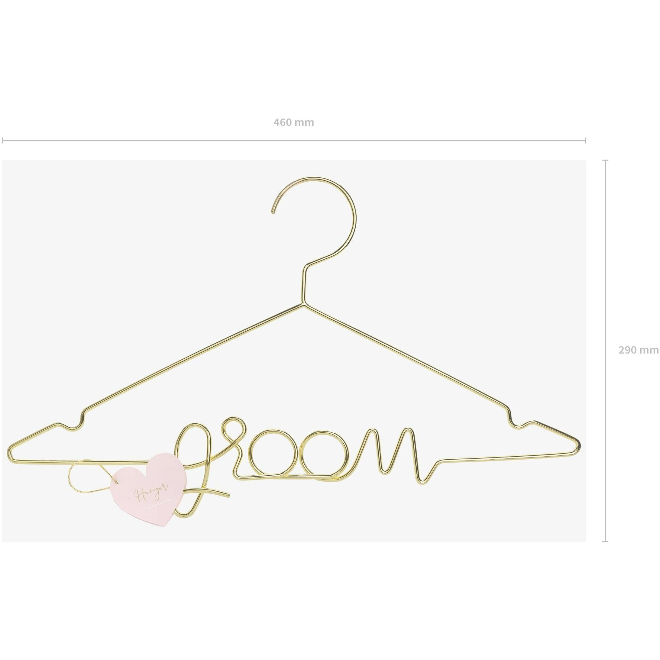 Partydeco, Kleiderbügel, Partyaccessoire Kleiderbügel Groom 45 x 27 cm, Gold (1 x)