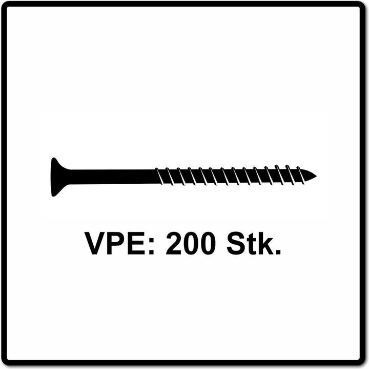 Actual product image Fischer Power-Fast II FPF II Chipboard screw 5,0x100 mm 200 pieces ( 670365 ) countersunk head with Torx T (200 Screws per piece)