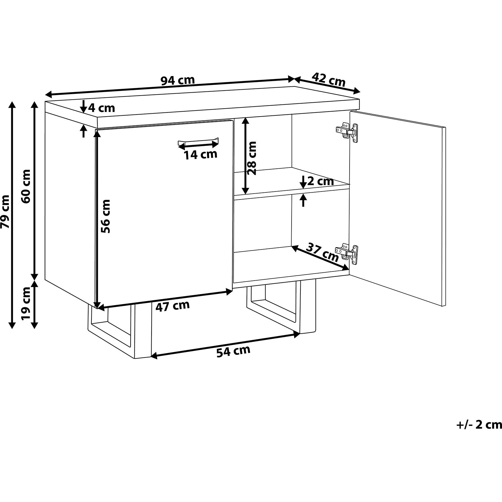 Thumbnail - Beliani, Kommode + Sideboard, Timber (94 x 42 x 79 cm)