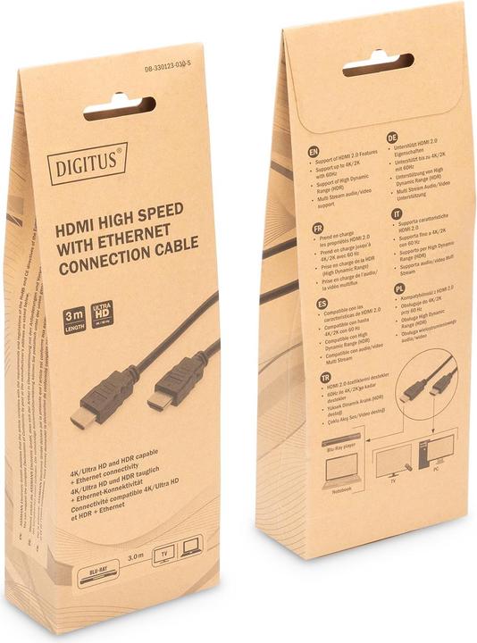Immagine prodotto Digitus HDMI (Typ A) — HDMI (Typ A) (3 m, HDMI)
