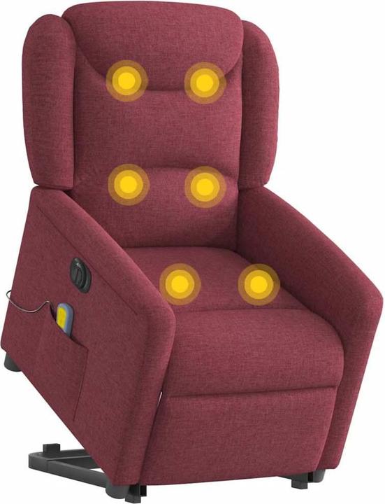 Actual product image VidaXL Electric massage chair with stand-up aid wine red fabric