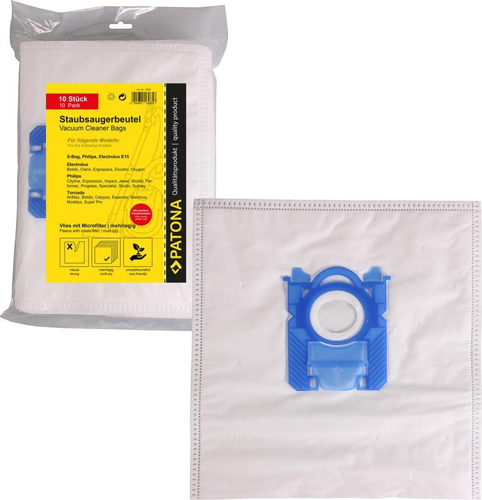 10 sacchetti per Philips Impact / Plus HR 8356 HR 8355 HR 8354 HR 8357 Tessuto