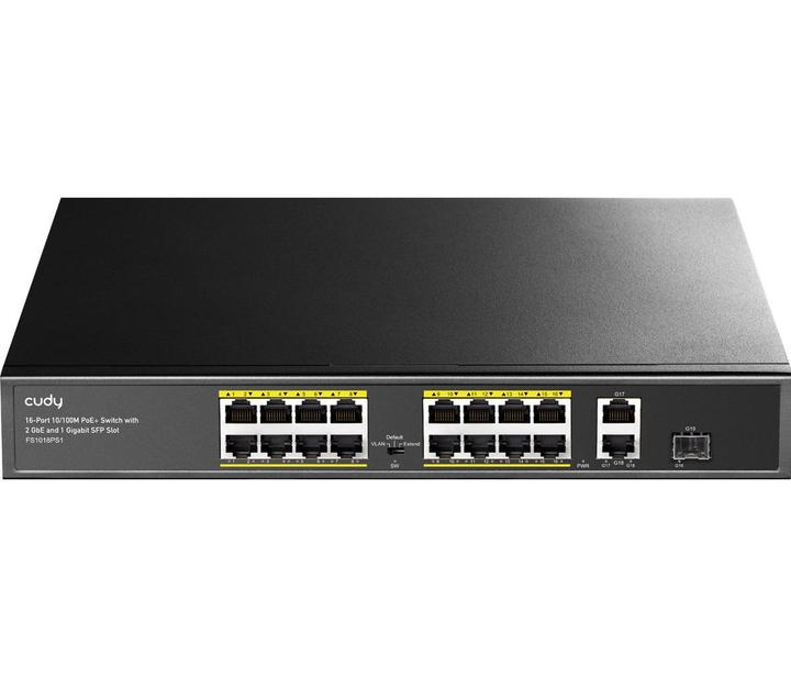Produktbild Cudy FS1018PS1 network switch Fast Ethernet (10/100) Power over Ethernet (PoE) Grey (18 Ports)