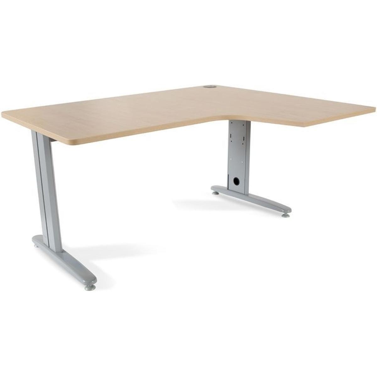Rocada, Schreibtisch, Schreibtisch Metal L-Form rechts 160x120x72cm Gestell grau Platte Melamin buche