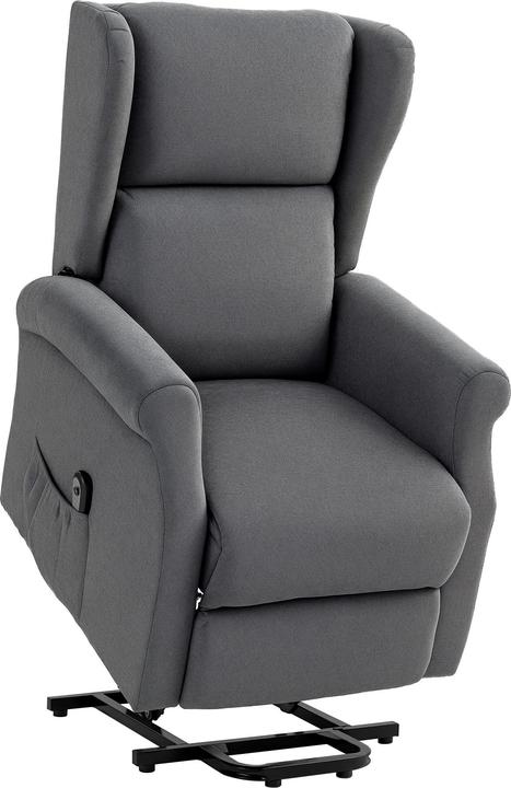 Image du produit Homcom Aufstehsessel Polyester, Holz Dunkelgrau