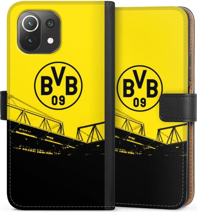 Produktbild DeinDesign Tasche für Xiaomi Mi 11 Lite Handy Flip Case Wallet Cover Handytasche Leder BVB Borussia Dortmund (Xiaomi Mi 11 Lite)