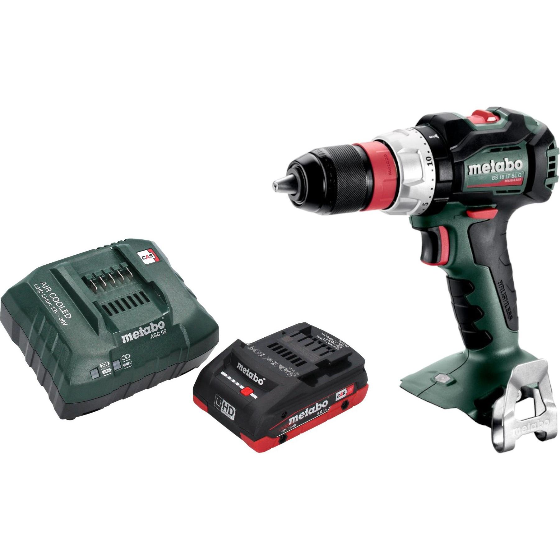 Metabo, Bohrmaschine + Akkuschrauber, BS 18 LT BL Q Akku Bohrschrauber 18 V 75 Nm Brushless + 1x LiHD Akku 4,0 Ah + Lade...