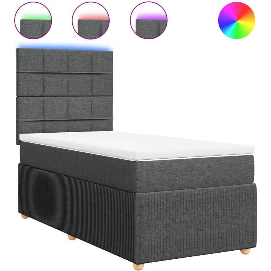 Thumbnail - VidaXL, Bett, Bo x springbett mit Matratze 80 x 200 cm Stoff (80 x 200 cm)