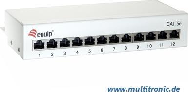 Immagine prodotto equip Patch Panel Desktop Cat.6 grigio chiaro RAL 7035 12 porte RJ45 Doppio IDC LSA e 110 comp. per