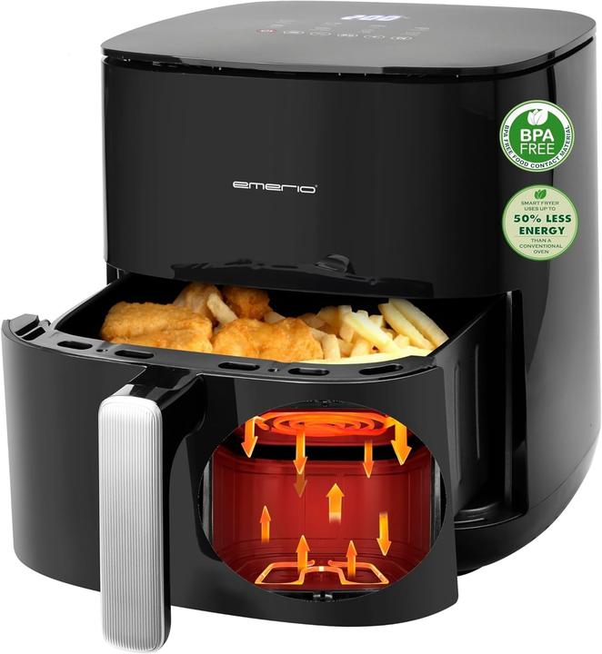 Produktbild Emerio AF-131797.1 Heissluft-Fritteuse 5 l 2000 W BPA-frei, Timerfunktion Schwarz