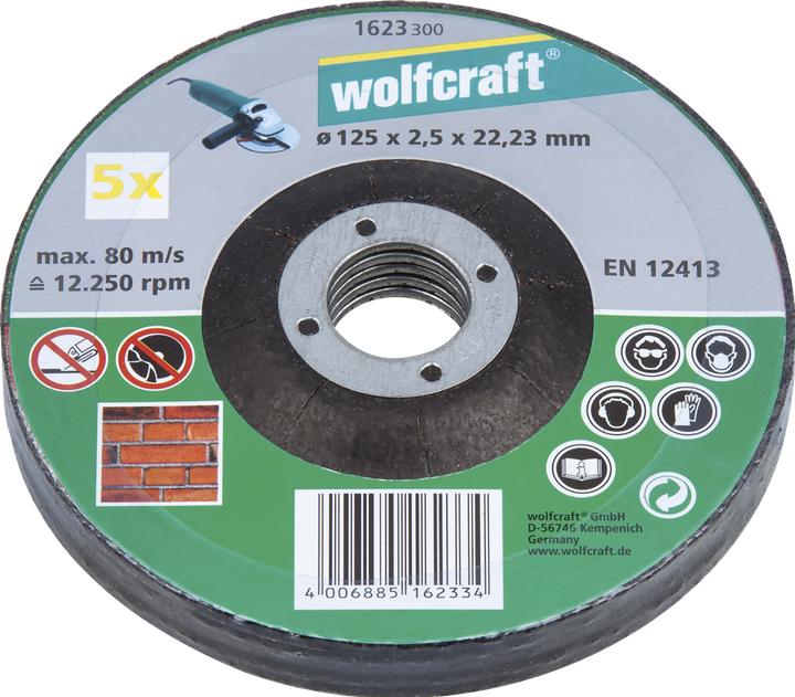 Produktbild wolfcraft 5 Trennscheiben St. gek. ø125x2,5x22,2mm