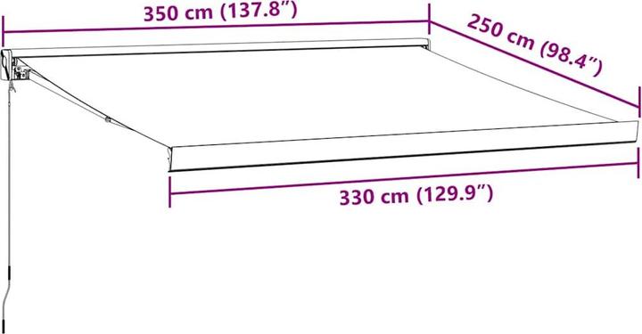 Actual product image vidaXL Einziehbare Markise (3.50 m)