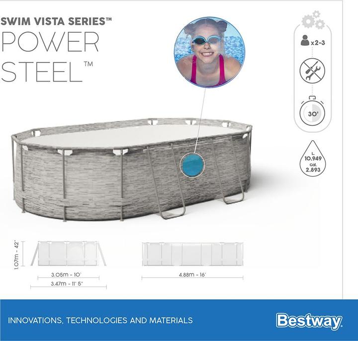 Immagine prodotto Bestway Power Steel Swim Vista Series (488 x 305 x 107 cm)
