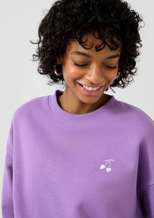 Produktbild s.Oliver Sweatshirt Weiches Sweatshirt mit kleiner Stickerei (S)