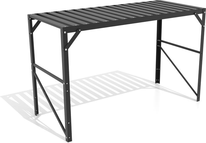 Vitavia Aluminium table with 1 shelf 121 x 54 x 76 cm in black