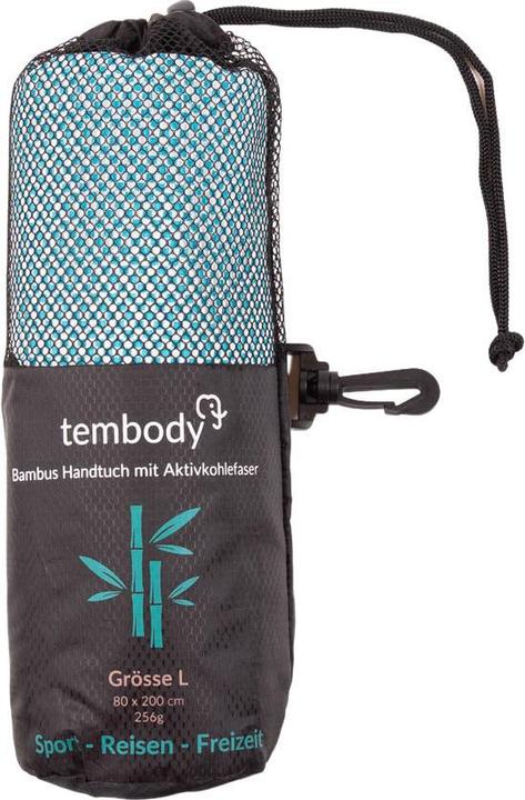 Produktbild Tembo Tembody Bambus Reisehandtuch Türkis L (200 x 80 cm)