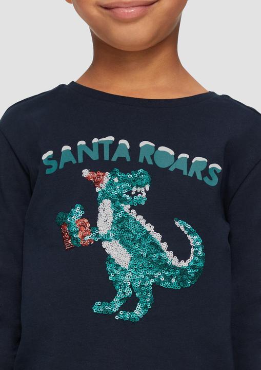 Produktbild S.Oliver T-Shirt Longsleeve mit Pailletten-Weihnachtsmotiv (92)