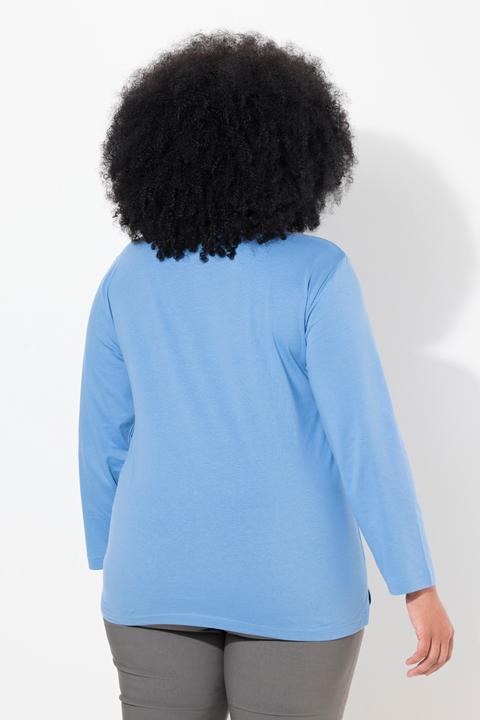 Image du produit Ulla Popken T-shirt coupe Relaxed Fit, décolleté en V et manches longues (58)