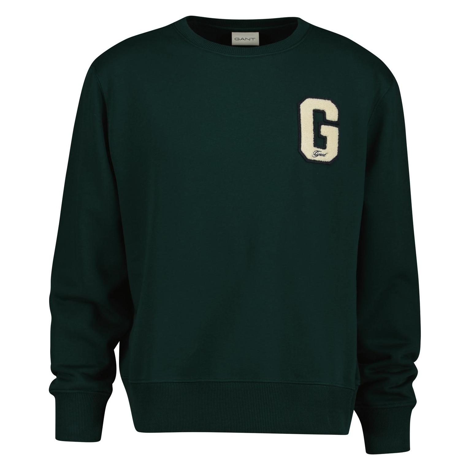 Gant, Herren, Pullover, G Badge, Grün, (L)
