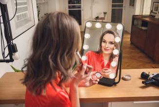 Immagine prodotto Humanas specchio cosmetico HS-HM01 specchio per il trucco con illuminazione a LED - nero