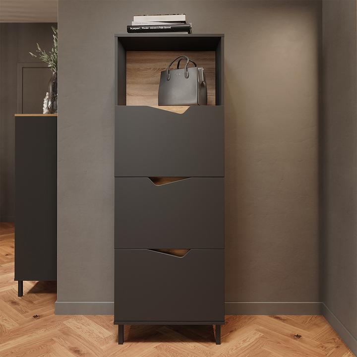 Image du produit Vicco Kommode Marelle, Anthrazit/Artisan, 60 x 169.5 cm mit 4 Fächern (60 x 38 x 169.50 cm)