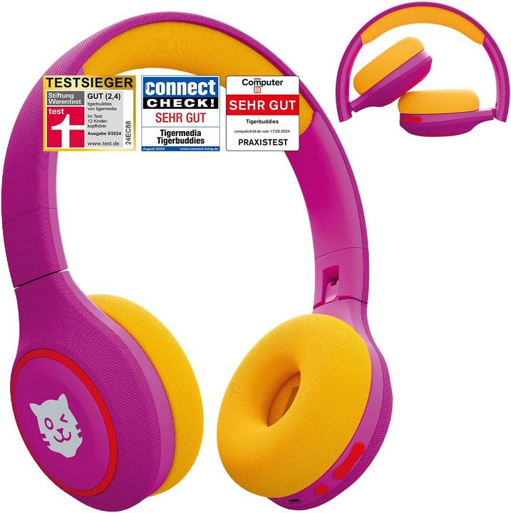Actual product image Tigermedia Kinder Bluetooth Kopfhörer mit Lautstärkebegrenzung 85 dB