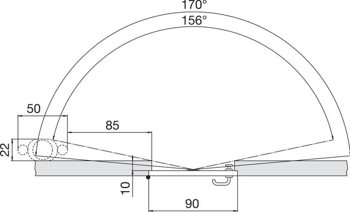 Actual product image Grundmann Door viewer ø 14, lens 170°, TS 40-50, chrome-plated brass, fire-retardant