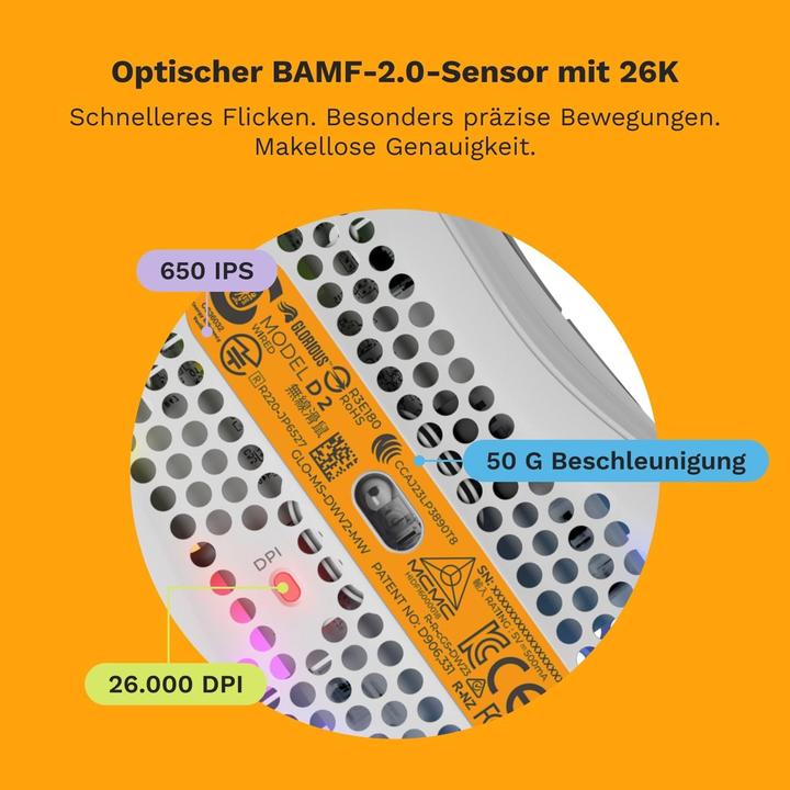 Actual product image Glorious PC Gaming Race Glorious Model D 2 gaming mouse - white (Cable)