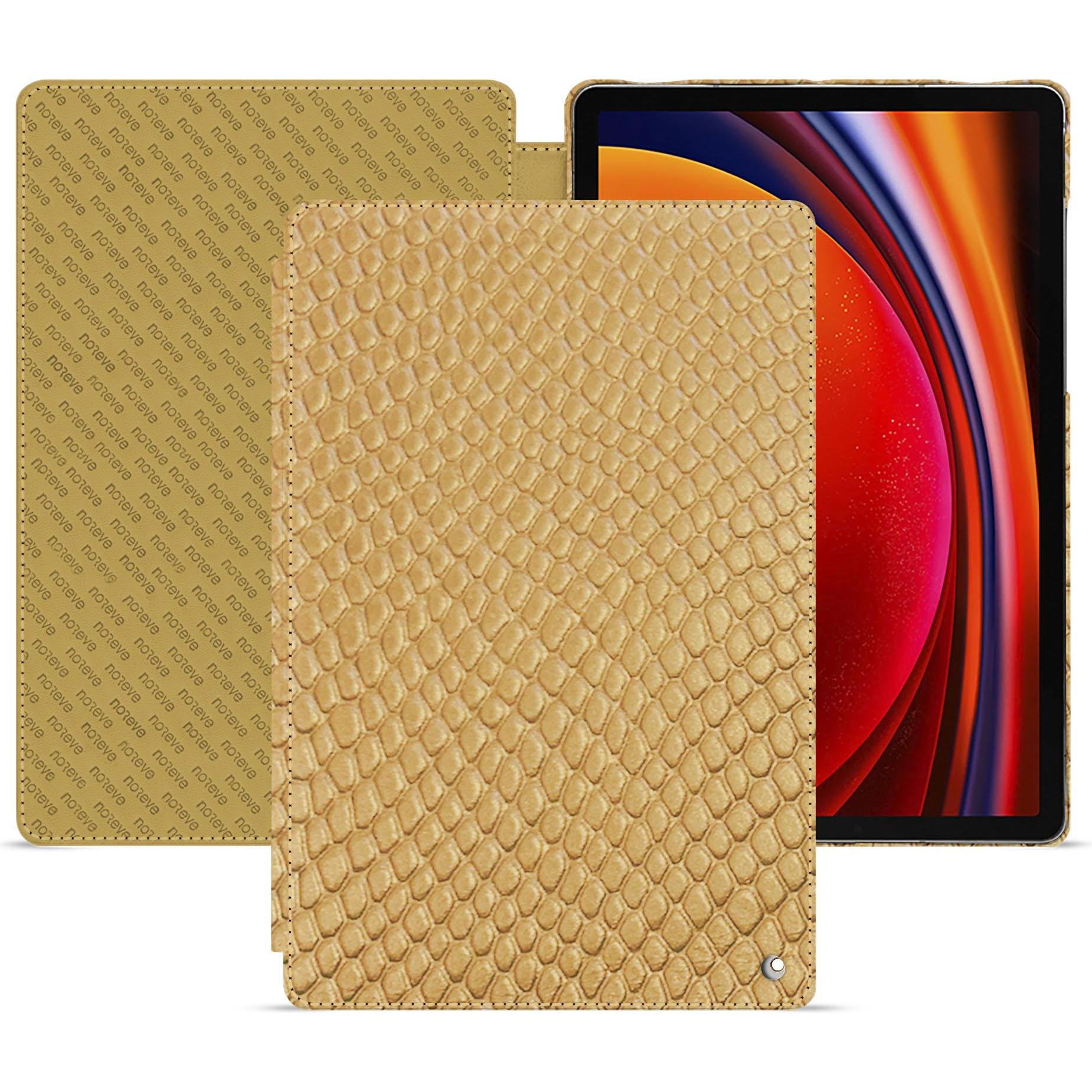 Noreve Lederschutzhülle horizontal (Galaxy Tab S9), Tablet Hülle, Beige