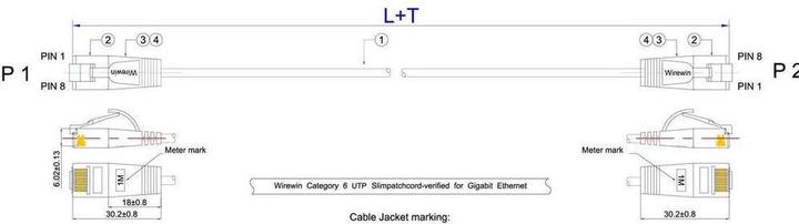 Image du produit Wirewin Câble patch mince : UTP, 1.5m, blanc (U/UTP, CAT6, 1.50 m)