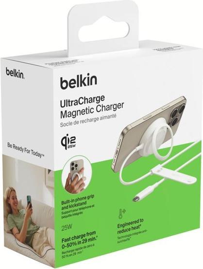 Produktbild Belkin UltraCharge Ladepad Qi2 25W mit Netzteil weiss WIA014kqWH (25 W)
