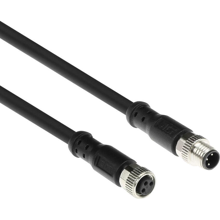 ACT Industrial 3.00 meters Sensor cable M8A 3-pin male to M8A 3-pin female, Ultraflex Xtreme TPE cable, Elektronikkabel ...