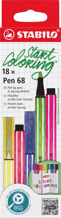 STABILO Pen 68 (Multicolore, 18 x)