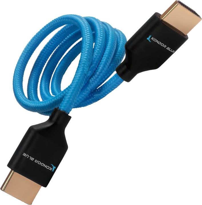 Image du produit Kondor Blue 2 FT 4K HDMI 2.0 BRAIDED BLUE CABLE (Bleu condor)(2 Feet) (0.60 m)