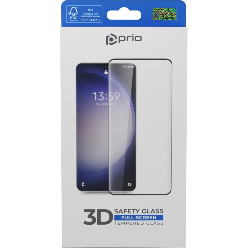 prio 3D Panzerglas Displayschutz für Samsung S25+ schwarz (1 Stück, Samsung Galaxy S25+), Smartphone Schutzfolie, Schwar...