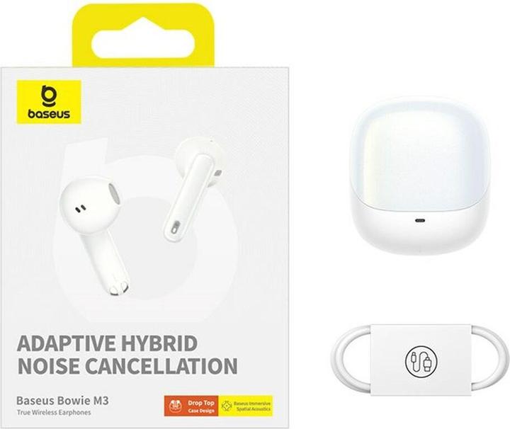 Image du produit Baseus Ecouteurs Bowie M3 True Wireless Blanc de Lune (ANC, 6.50 h, Sans fil)