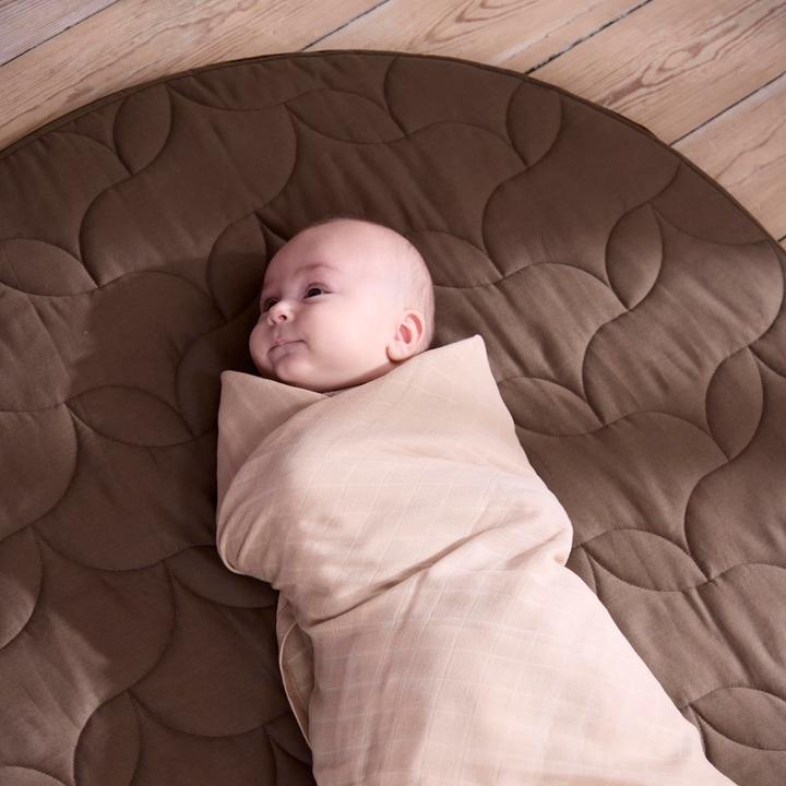 Productafbeelding Filibabba Muslinnen boerdoek 120x120 cm GOTS - Warm Grijs (120 cm, 120 cm)