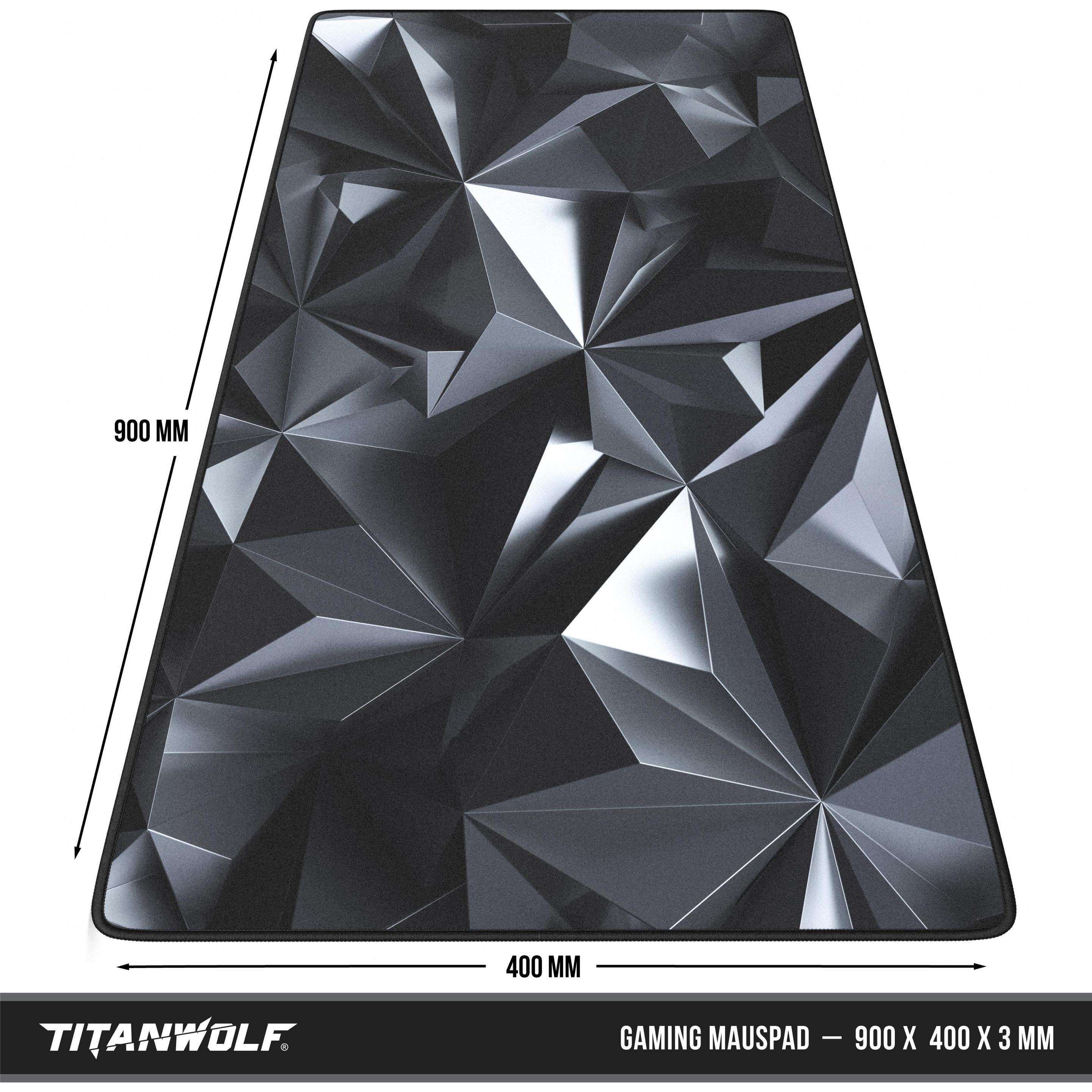 Thumbnail - Titanwolf Gaming Mauspad, 900 x 400mm XXL Mausmatte, verbessert Präzision & Geschwindigkeit, Black Crystal (XXL), Mausma...