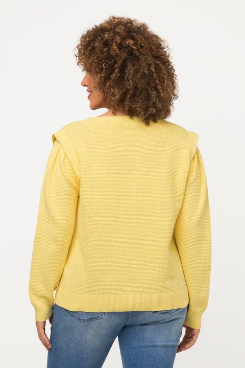 Immagine prodotto Ulla Popken Maglione in maglia lavorata con scollo a V e maniche lunghe (46, 48)