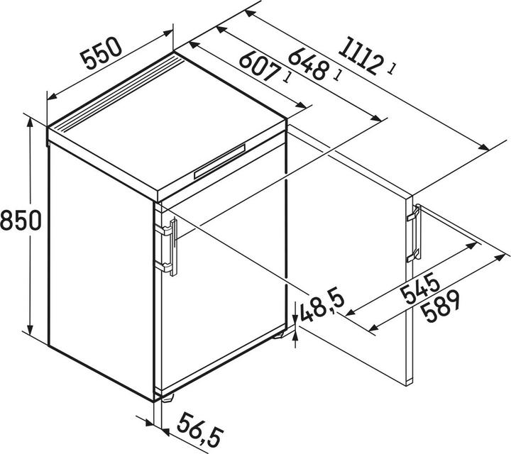Actual product image Liebherr FC1404-20 (Stand-alone, 107 l)