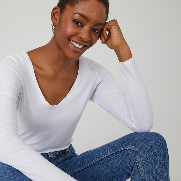 Produktbild La Redoute Collections T-Shirt mit V-Ausschnitt (L)