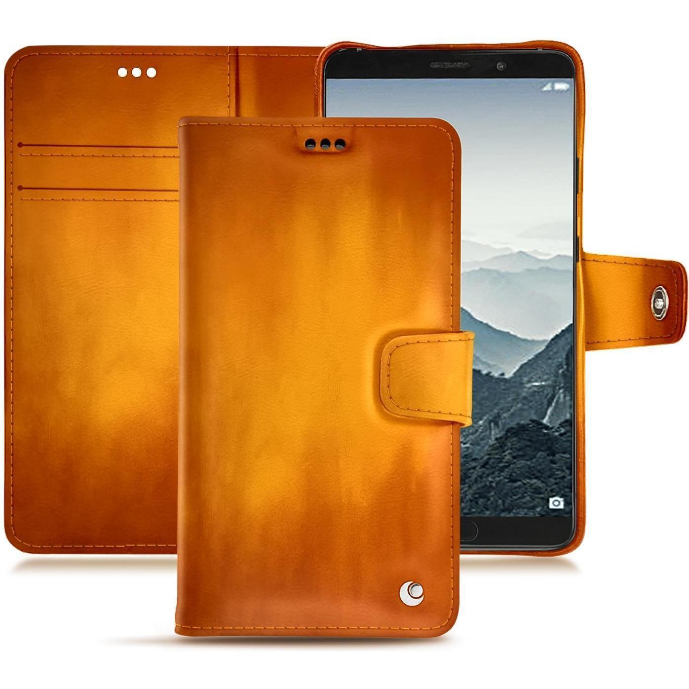 Noreve Lederschutzhülle Wallet (Huawei Mate 10), Smartphone Hülle, Orange