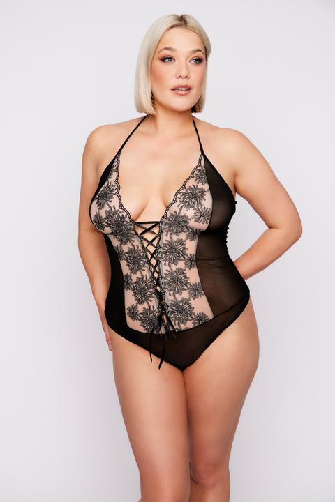 Actual product image Ulla Popken Spitzenbody ouvert, Öffnung im Schritt (56, 54 C)