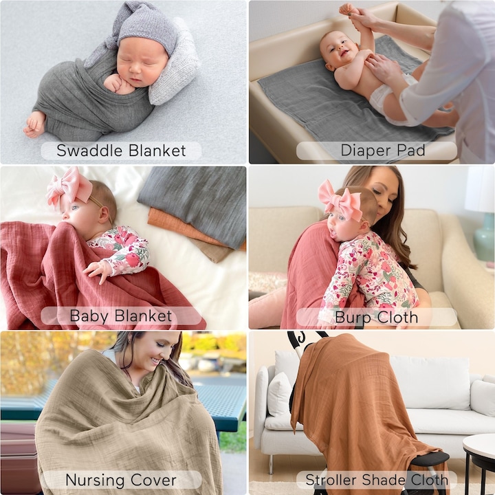 Image du produit Momcozy Couverture Swaddle (120 cm, 120 cm)