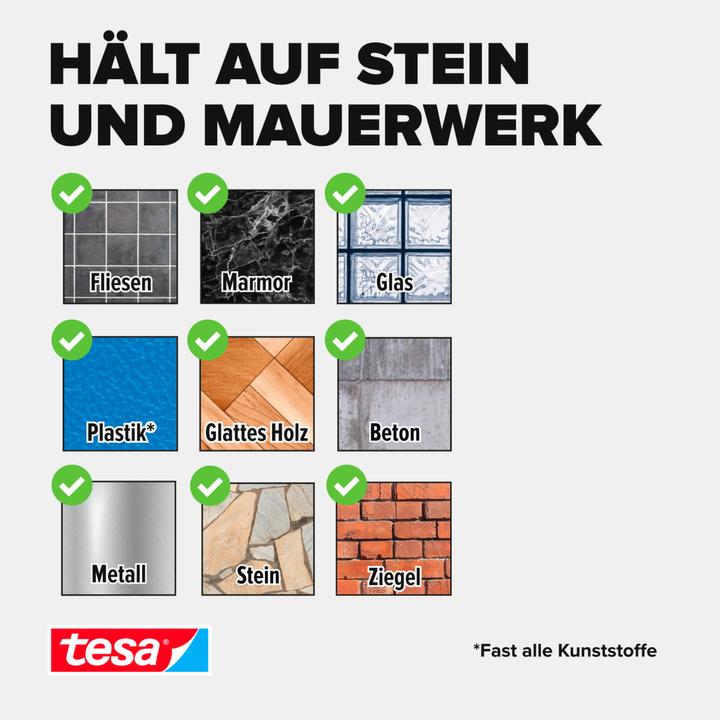 Produktbild tesa Klebeschraube für Mauerwerk & Stein, viereckig