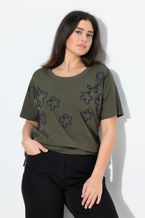 Produktbild Ulla Popken T-Shirt, Blüten, Oversized, Rundhals, Langarm, Saumband (58)